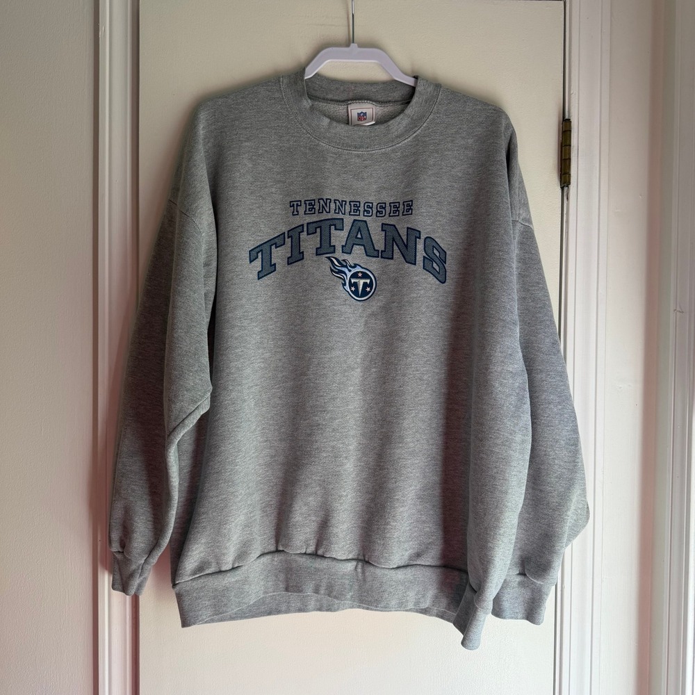 NFL Tennessee Titans Crewneck Sweatshirt Gray Graphic Pullover 3XL CE629